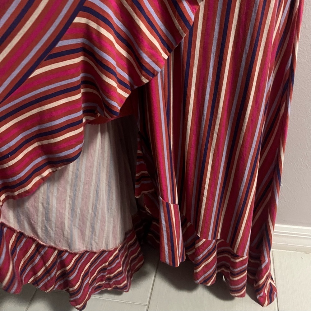 Anthropologie Maeve Pink Striped Gabriela Ruffle Dress XS - Picture 7 of 16